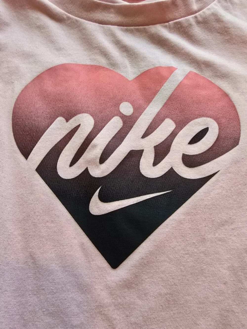 Nike Girl's Club Fleece Hi Low Pullover & Pink Long Sleeve Heart T-Shirt Bundle